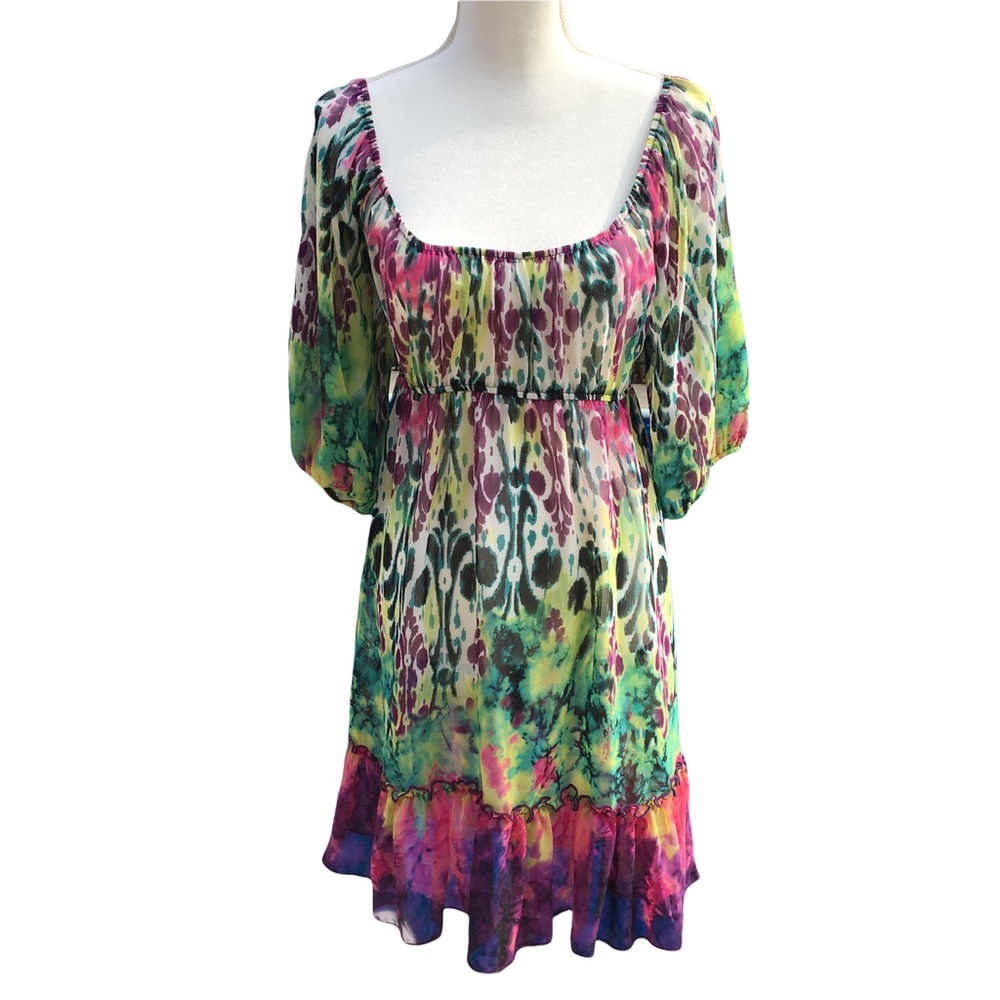 Daytrip multicolored sheer dress small